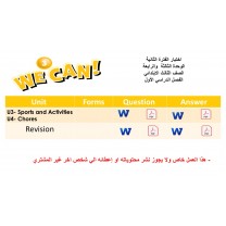 اختبار الفترة الثانية منهج We Can 3 الوحدات الثالثة والرابعة الفصل الدراسي الأول + المراجعة